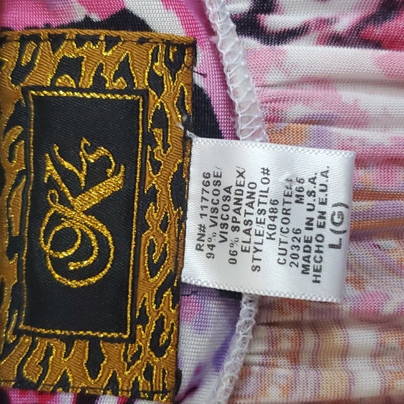 🌟 HP 🌟 Rare Bold Hot Pink Print Dress KLS Size Large - Picture 6 of 9